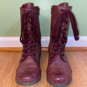 Maroon Combat Boots